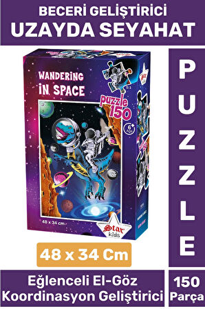Özel Seri Eğlenceli El Göz Koordinasyon Beceri Geliştirici Çocuk 150 Parça PUZZLE UZAYDA SEYAHAT