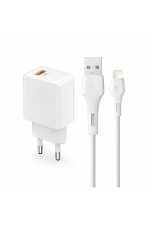 iPhone Uyumlu 12W USB Hızlı Şarj Adaptörü ve Lightning Kablo Seti - Hızlı Şarj Aleti, Akım Korumalı