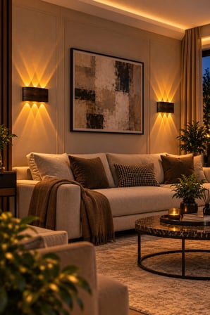 Kahverengi Ahşap Desenli Pilli LED Aplik Amber Işık 10W 700 Lümen 9V Pil ile Çalışan Dekoratif Duvar Lambası Salon Yatak Odası Koridor TV Ünitesi Antre Kafe Otel Modern Duvar Aydınlatması