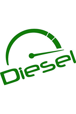 2 Adet Diesel Depo Kapağı Sticker Çıkartma 10cmx7cm YEşil