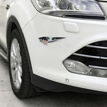 2 Adet Gizemli Bakan Kadın Araba Sticker Yapıştırması