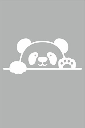 Bagajdan Bakan Panda Sticker Oto Etiker 23CM Beyaz