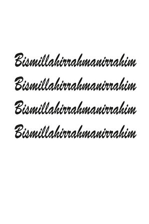 Bismillahirrahmanirrahim Besmele Kapı Kolu Sticker 8 Adet S