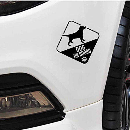 Dog On Board Arabada Köpek var Sticker Yapıştırması siyah