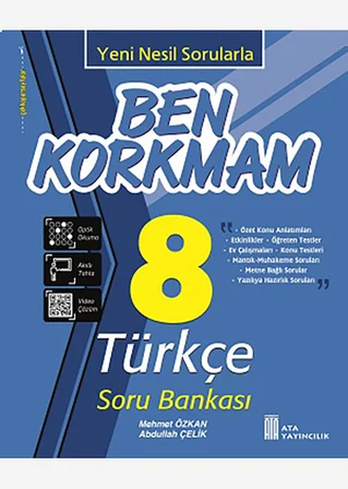 8.Sınıf Ben Korkmam Türkçe-Matematik-Fen Bilimleri-TC İnkılap Tarihi Soru Bankası Seti