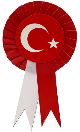 25 ADET TÜRK BAYRAĞI KURDELALI KOKART ROZET