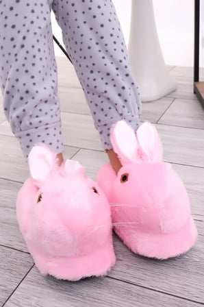 Wordex Hayvanlı H12 Tavşanlı Kışlık Panduf Ev Içi Bot Panduf