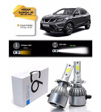 Nissan Qashqai J10 Uzun Far Led Xenon Şimşek Etkili 2007-2013 Arası