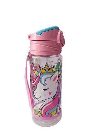 Prenses Unicorn 500 Ml - Çocuk Suluk, Matara, Pipetli Suluk, Askılı Suluk Unicorn Suluk