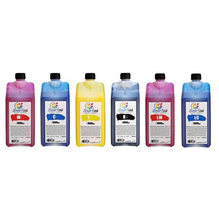 Smartink HP Uyumlu 1000ml 6 Renk Set Mürekkep