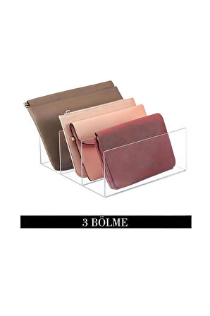 Clutch Çanta ve Cüzdan Organizer (3 Bölmeli 25cm x 20cm)