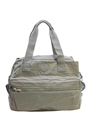 Klinkır Kadın Omuz Çantası Çok Cepli Hafif Kumaş Çapraz Askılı