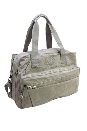 Klinkır Kadın Omuz Çantası Çok Cepli Hafif Kumaş Çapraz Askılı