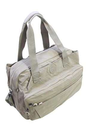 Klinkır Kadın Omuz Çantası Çok Cepli Hafif Kumaş Çapraz Askılı