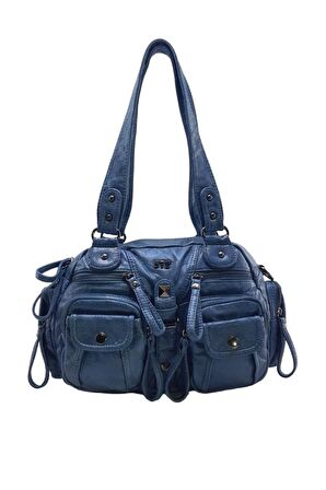 Y.S.Deri Kadın Omuz Çantası Vegan Deri Çok Cepli Çapraz Askılı Kadın Çantası 30 Cm