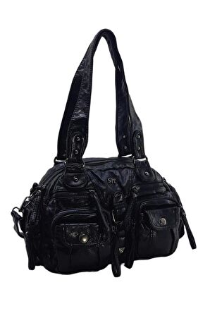 Y.S.Deri Kadın Omuz Çantası Vegan Deri Çok Cepli Çapraz Askılı Kadın Çantası 30 Cm