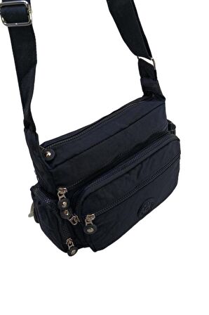 Kadın Çapraz Askılı Postacı Çanta Çok Cepli Kılinkır Kumaş 25 Cm Genişlik