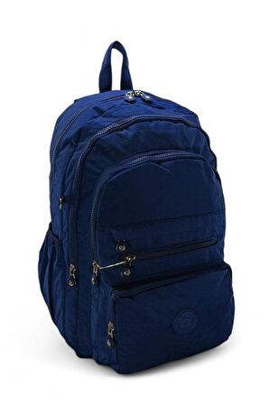 Klinkır Kumaş Lise Ortaokul Sırt Çantası Çok Cepli 571 Collection Goril Anahtarlık Hediyeli!