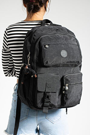 571 Collection Klinkır Sırt Çantası Çok Cepli 45*30 Cm Büyük Boy Lise Üniversite Çantası