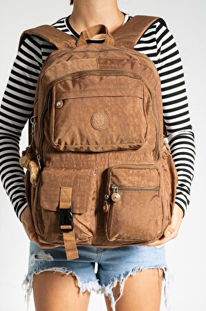 571 Collection Klinkır Sırt Çantası Çok Cepli 45*30 Cm Büyük Boy Lise Üniversite Çantası