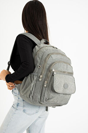 571 Collection Klinkır Kumaş Lise Üniversite Çantası 45*30 Cm Çok Cepli 