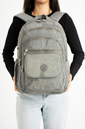 571 Collection Klinkır Kumaş Lise Üniversite Çantası 45*30 Cm Çok Cepli 