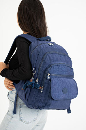 571 Collection Klinkır Kumaş Lise Üniversite Çantası 45*30 Cm Çok Cepli 