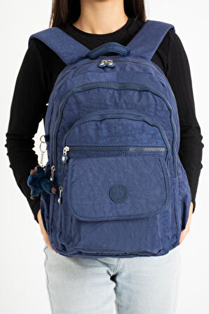 571 Collection Klinkır Kumaş Lise Üniversite Çantası 45*30 Cm Çok Cepli 