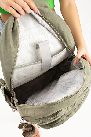 Unisex Sırt Çantası Hafif Yağmur Geçirmez Klinkır Kumaş Laptop Bölmeli Seyahat Çantası 43*30 Cm