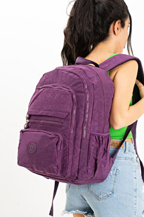 Unisex Sırt Çantası Hafif Yağmur Geçirmez Klinkır Kumaş Laptop Bölmeli Seyahat Çantası 43*30 Cm