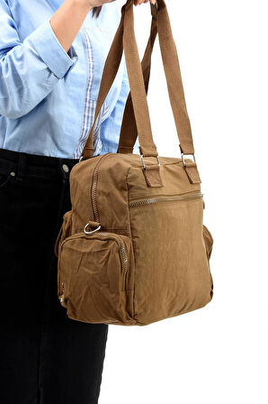 Omuz Çantası Çapraz Uzun Askılı Çok Cepli 30*25 Cm Yağmur Geçirmez İçi Astarlı Klinkır Kumaş