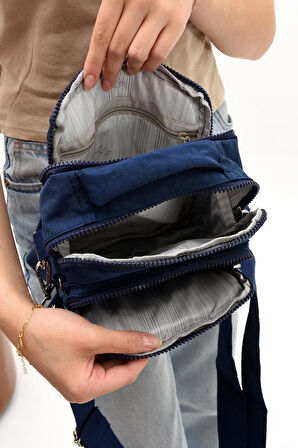 571 Collection Klinkır Kumaş Unisex Postacı Çanta Elde Tutma Çapraz Askılı Omuz Çantası 25*15 Cm