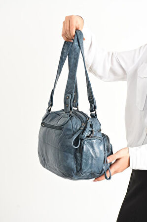 Y.S.Deri Kadın Omuz Çantası Vegan Deri Çok Cepli Çapraz Askılı Kadın Çantası 30*20 Cm 