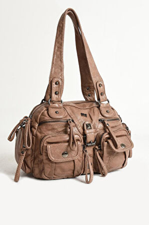 Y.S.Deri Kadın Omuz Çantası Vegan Deri Çok Cepli Çapraz Askılı Kadın Çantası 30*20 Cm 