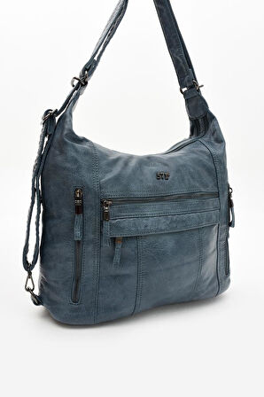 Y.S.Deri Deri Kadın Omuz Postacı Çantası Sırt Çantası Fonksiyonel Kullanım 23*30 Cm Vegan Suni Deri