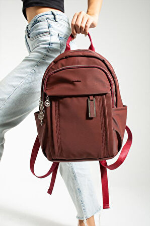 Saten Kumaş Kadın Sırt Çantası 38*28 Cm Yağmur İtici Kumaş Mega Bag Günlük Kullanıma Uygun