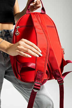Saten Kumaş Kadın Sırt Çantası 38*28 Cm Yağmur İtici Kumaş Mega Bag Günlük Kullanıma Uygun