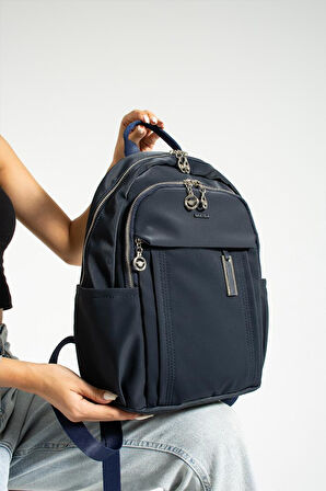 Saten Kumaş Kadın Sırt Çantası 38*28 Cm Yağmur İtici Kumaş Mega Bag Günlük Kullanıma Uygun