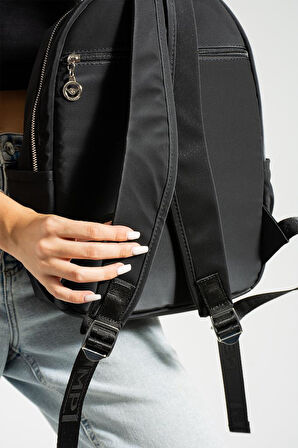 Saten Kumaş Kadın Sırt Çantası 38*28 Cm Yağmur İtici Kumaş Mega Bag Günlük Kullanıma Uygun