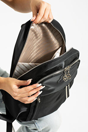 Saten Kumaş Kadın Sırt Çantası 38*28 Cm Yağmur İtici Kumaş Mega Bag Günlük Kullanıma Uygun