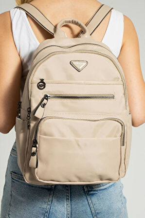 Saten Kumaş Kadın Sırt Çantası 35*25 Cm Yağmur İtici Kumaş Mega Bag Günlük Kullanıma Uygun