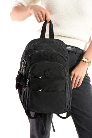 Kadın Sırt Çantası Çok Cepli 30*25 Cm Hafif Klinkır Kumaş Spor Seyahat Çantası Su İtici Kumaş