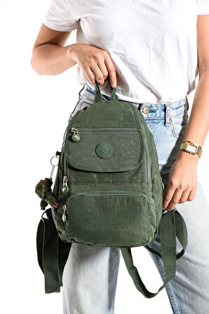 Kadın Sırt Çantası Kapaklı Model 30*25 Cm Hafif Klinkır Kumaş Spor Çantası Günlük Kadın Çantası