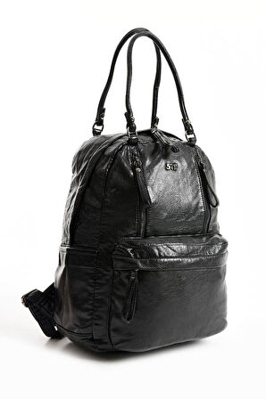 Y.S.Deri Kadın Sırt Çantası Yumuşak Vegan Deri 35*25 Cm Fonksiyonel Kullanım Omuz Ve Sırt Çantası