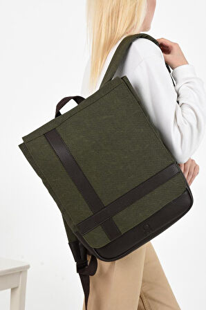 Kadın Sırt Çantası 35*22 Cm Kanvas Kumaş Laptop Bölmeli Business Sırt Çantası Okul Çantası Mega Bag