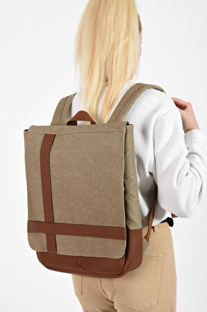 Kadın Sırt Çantası 35*22 Cm Kanvas Kumaş Laptop Bölmeli Business Sırt Çantası Okul Çantası Mega Bag