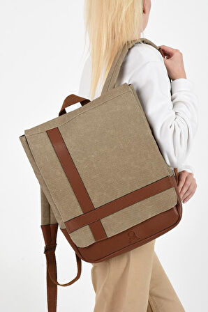 Kadın Sırt Çantası 35*22 Cm Kanvas Kumaş Laptop Bölmeli Business Sırt Çantası Okul Çantası Mega Bag