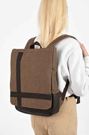 Kadın Sırt Çantası 35*22 Cm Kanvas Kumaş Laptop Bölmeli Business Sırt Çantası Okul Çantası Mega Bag