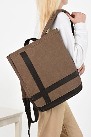Kadın Sırt Çantası 35*22 Cm Kanvas Kumaş Laptop Bölmeli Business Sırt Çantası Okul Çantası Mega Bag