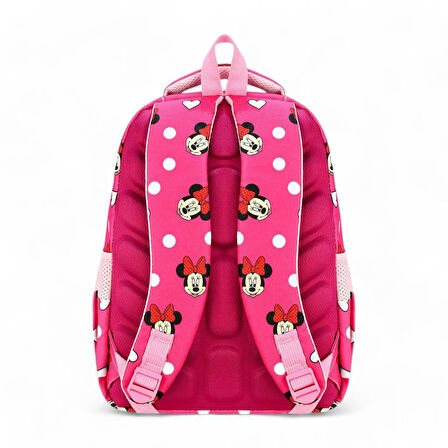 İlkokul Çantası 3'lü Takım Beslenme Çantası Kalemlik 42*30 Cm Kız Çocuk Okul Çantası Minie